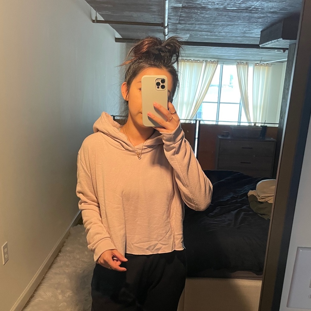 Light pink cropped hoodie